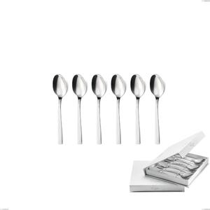 Confezione a libro 6 pezzi cucchiaini caff� lux, Acciaio inox Aisi 304 Posate Lucide, spessore 2.5 mm