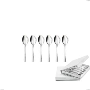 Confezione a libro 6 pezzi cucchiaino moka lux, Acciaio inox Aisi 304 Posate Lucide, spessore 2.5 mm
