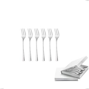 Confezione a libro 6 pezzi forchette dolce lux, Acciaio inox Aisi 304 Posate Lucide, spessore 2.5 mm