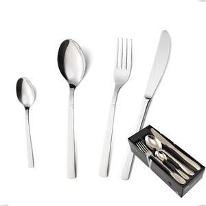 Confezione salvaspazio 24 pezzi lux, Acciaio inox Aisi 304 Posate Lucide, spessore 2.5 mm