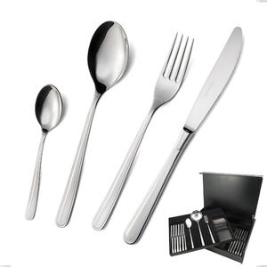 Servizio Posate MEDEA 75 pezzi acciaio inox 18.10 (AISI304) Lucido spessore 3.0 mm in Bauletto di Legno