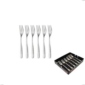Confezione vetrina 6 pezzi forchettine dolce medea, Acciaio inox Aisi 304 lucido, spessore 3 mm