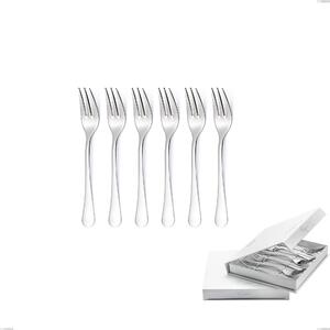 Confezione a libro 6 pezzi forchette dolce Milano inox 18/10 , Acciaio inox 18/10 (AISI304) lucido a specchio, spessore 2,5 mm