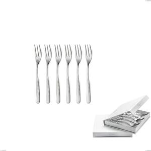 Confezione a libro 6 pezzi forchette dolce medea, Acciaio inox Aisi 304 lucido, spessore 3 mm