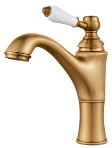 Miscelatore per lavabo, monocomando, stile antico, in ottone con valvola in Vetroceramica
