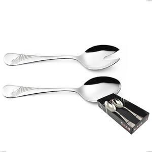 Confezione vetrina 2 pezzi insalata Milano Inciso , 18/10 (AISI304) acciaio inox Lucido , spessore 2,5 mm
