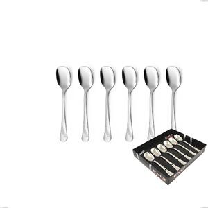 Confezione vetrina 6 pezzi gelato Milano Inciso , 18/10 (AISI304) acciaio inox Lucido , spessore 2,5 mm