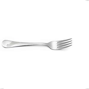 Forchetta da servizio Milano Inciso , 18/10 (AISI304) acciaio inox Lucido Acciaio lucido finitura a specchio , manico inciso, spessore 2,5 mm mm, lunghezza 233 mm