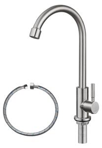 Rubinetto per acqua fredda, acciaio inossidabile, miscelatore monocomando, alto collo