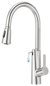Rubinetto da cucina con dispenser per sapone, rubinetto per lavello ad alta pressione, 3 modalità, acciaio inossidabile spazzolato
