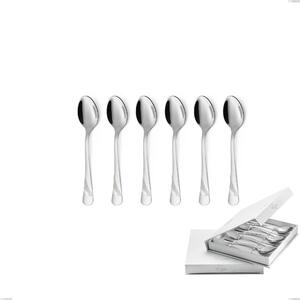 Confezione a libro 6 pezzi cucchiaini caff� Milano Inciso , 18/10 (AISI304) acciaio inox Lucido , spessore 2,5 mm