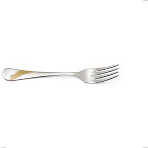 Forchetta pesce da servizio Milano Inciso Oro , 18/10 (AISI304) finitura inox lucido e oro Acciaio lucido e oro , spessore 2,5 mm mm, lunghezza 230 mm