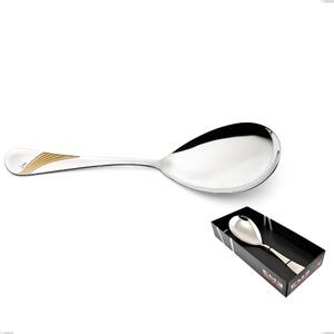 Confezione vetrina 1 pezzi pala riso Milano Inciso Oro , 18/10 (AISI304) finitura inox lucido e oro, spessore 2,5 mm