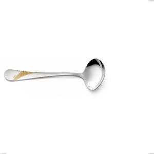 Cucchiaio salsa Milano Inciso Oro , 18/10 (AISI304) finitura inox lucido e oro Acciaio lucido e oro , spessore 2,5 mm mm, lunghezza 180 mm