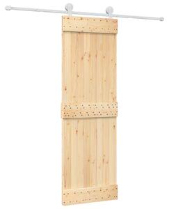 Porta scorrevole Naturale e Bianco 70 x 210 cm