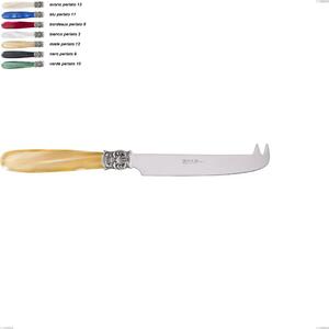 Coltello formaggio mona lisa, Acciaio 18/10 AISI 304 Lucido manicatura acrilico perlato, lunghezza 213 mm