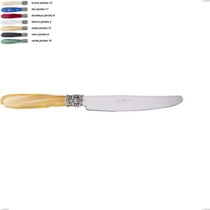 Coltello tavola mona lisa, Acciaio 18/10 AISI 304 Lucido manicatura acrilico perlato, lunghezza 226 mm