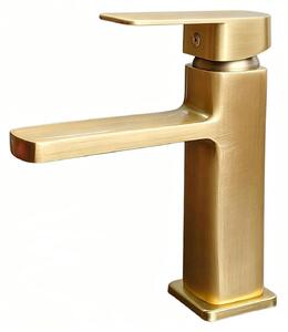 Rubinetto da bagno in ottone anticato, miscelatore per lavabo in stile retrò, con bocchetta piatta