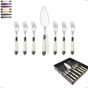 Confezione vetrina 7 pezzi, forchettine pi� paletta dolce Mirage, Acciaio inox 18.10 (AISI 304)