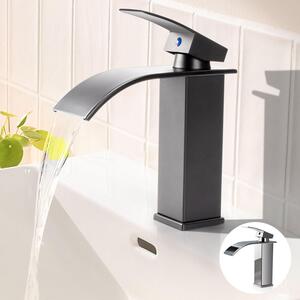 Miscelatore monocomando per lavabo a cascata, grigio, in ottone