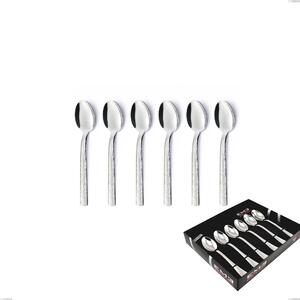 Confezione vetrina 6 pezzi caff� Marte, Acciaio inox 18/10 (AISI304), Lavorazione Martellata spessore 2.5 mm