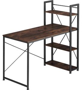 Scrivania Pieghevole Con Libreria HOMCOM - Salvaspazio In Metallo E Legno Per Studio - Foto 2