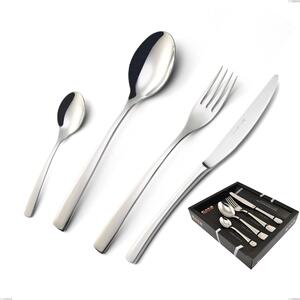 Servizio Posate ONDA 24 pezzi acciaio inox 18.10 (AISI304) Lucido spessore 4.0 mm in Confezione vetrina