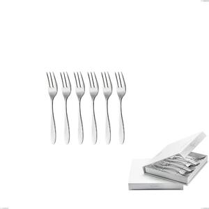 Confezione a libro 6 pezzi forchette dolce oasi, Acciaio inox Aisi 304 Posate Lucide, spessore 2 mm