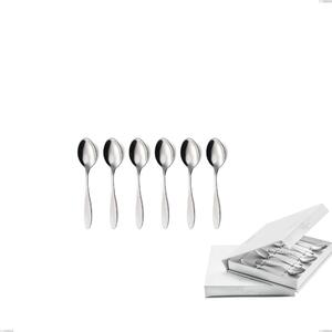 Confezione a libro 6 pezzi cucchiaino moka oasi, Acciaio inox Aisi 304 Posate Lucide, spessore 2 mm