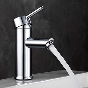 Miscelatore per lavabo, regolabile, con controllo acqua calda/fredda, modello E-7092, finitura cromata, metallo
