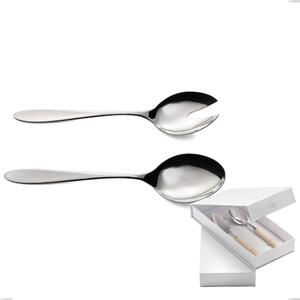 Confezione a libro 2 pezzi insalata oasi, Acciaio inox Aisi 304 Posate Lucide, spessore 2 mm