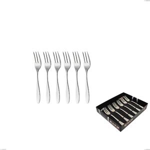 Confezione vetrina 6 pezzi forchettine dolce oasi, Acciaio inox Aisi 304 Posate Lucide, spessore 2 mm