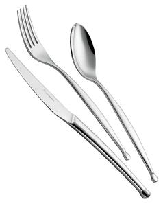 Servizio Posate 24 Pezzi 6 posti tavola PUNTO 3 mm in acciaio inox 18/10 lucidato a specchio in confezione