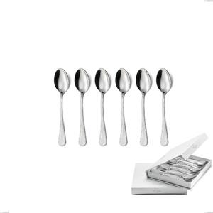 Confezione a libro 6 pezzi cucchiaini caff� perles, Acciaio inox Aisi 304 lucido, spessore 2.5 mm, design Classico