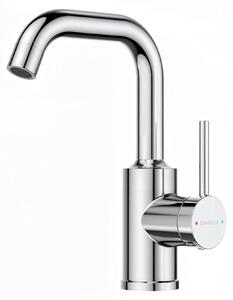 Miscelatore per lavabo, rubinetto da bagno con cartuccia in Vetroceramica, cromo, bocchetta girevole a 360°