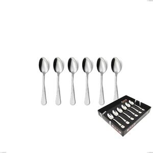 Confezione vetrina 6 pezzi moka perles, Acciaio inox Aisi 304 lucido, spessore 2.5 mm, design Classico