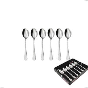 Confezione vetrina 6 pezzi caff� perles, Acciaio inox Aisi 304 lucido, spessore 2.5 mm, design Classico