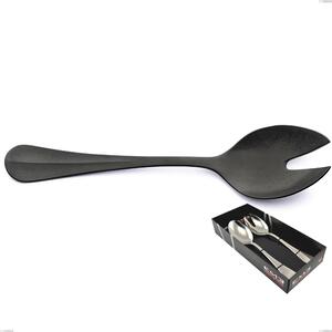 Confezione vetrina 2 pezzi insalata Royal Retr� PVD Black, Acciaio inox 18/10 antico, spessore 2.5 mm, pvd black