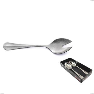 Confezione vetrina 2 pezzi insalata Royal Retro, Acciaio inox 18-10 finitura vintage, spessore 2.5 mm