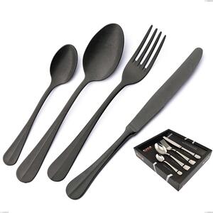 Confezione vetrina 24 pezzi Royal Retr� PVD Black, Acciaio inox 18/10 antico, spessore 2.5 mm, pvd black