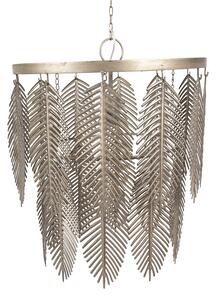 Lampada a sospensione Clayre & Eef Ø 42x52 cm Foglie di ferro grigio oro