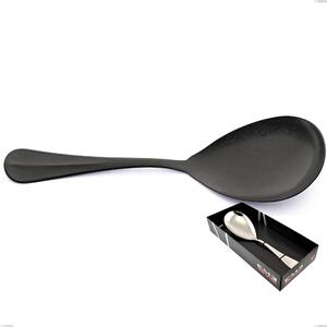 Confezione vetrina 1 pezzi pala riso Royal Retr� PVD Black, Acciaio inox 18/10 antico, spessore 2.5 mm, pvd black