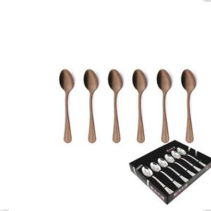 Confezione vetrina 6 pezzi caff� Royal Retr� PVD Chocolate, Acciaio 18/10 antico, spessore 2.5 mm, pvd chocolate