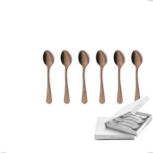 Confezione a libro 6 pezzi cucchiaini caff� Royal Retr� PVD Chocolate, Acciaio 18/10 antico, spessore 2.5 mm, pvd chocolate