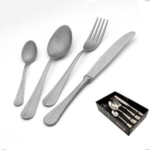 Confezione vetrina 24 pezzi Royal Retro, Acciaio inox 18-10 finitura vintage, spessore 2.5 mm