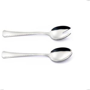 Coppia insalata Savoia Argento 8 micron, Acciaio inox Aisi 304 Finitura Argentata, spessore argento 8 micron, spessore posata 3 mm, lunghezza 225 mm
