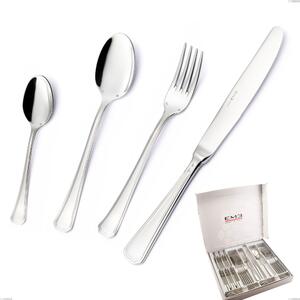 Cofanetto 24 pezzi Savoia Argento 8 micron, Acciaio inox Aisi 304 Finitura Argentata, spessore argento 8 micron, spessore posata 3 mm