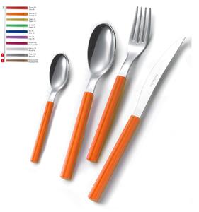 Set Posate colorate SKY 1 Coltello 1 Forchetta 1 Cucchiaio 1 Cucchiaino caff� in acciaio Materiale 18/0 AISI 430 Nichel Free manico in metacrilato colorato