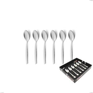 Confezione vetrina 6 pezzi moka Shark Sabbiato, Acciaio 18/0 Acciaio Satinato, spessore 2 mm