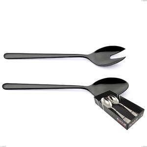 Confezione vetrina 2 pezzi insalata Venice Gun Metal, Acciaio Inox 18-10 trattamento pvd canna di fucile, spessore 4 mm
